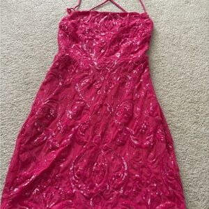 Women’s hot pink Windsor mermaid lace-up dress